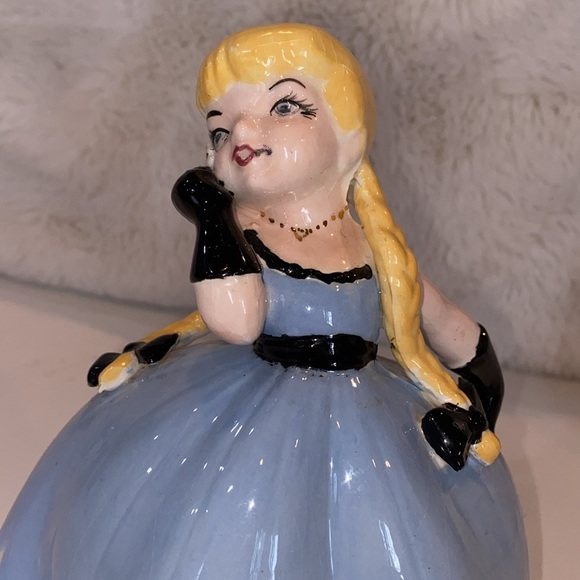 VTG 1958 Holland Mold Ceramic Dancing Girl Southern Belle Blond/Blue Figurine - Picture 2 of 12